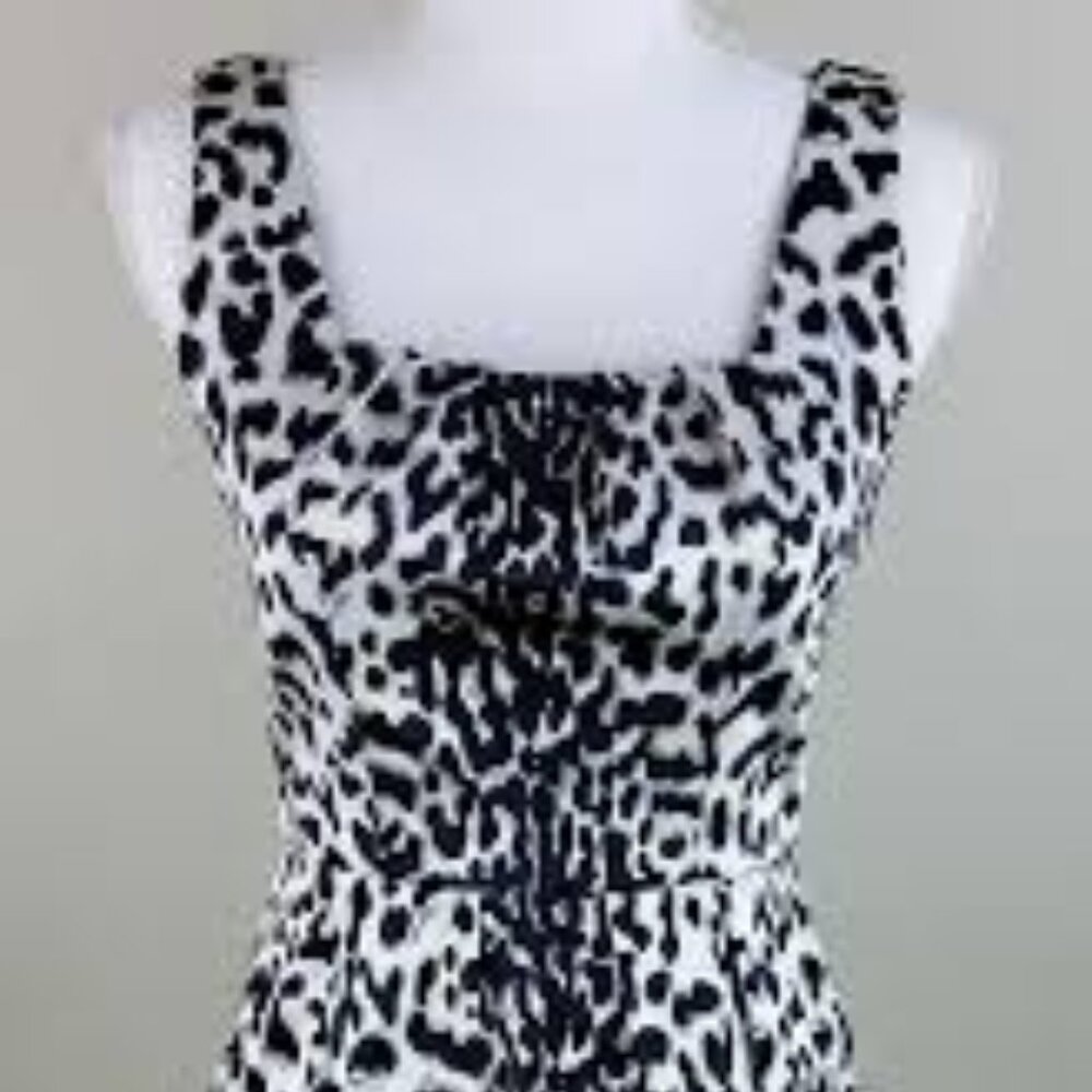 White House | Black Market Satin Leopard Dress
